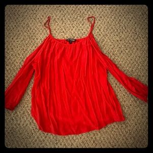 Express Red Top, Off Shoulder, Size S